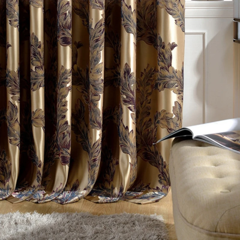 Zasłony z Europy Północnej do salonu Sypialnia Jadalnia Blokujące światło Jedwabne zasłony Jak Precyzyjne żakardowe