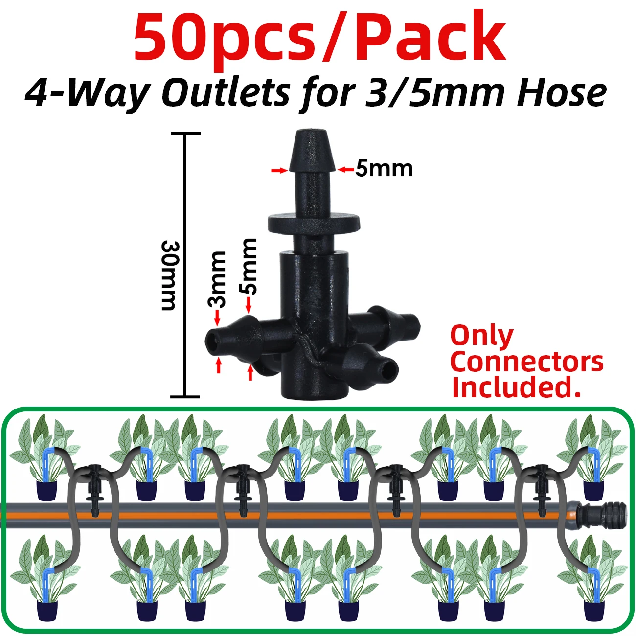 KESLA Комплект шлангов для капельного орошения 50 шт.