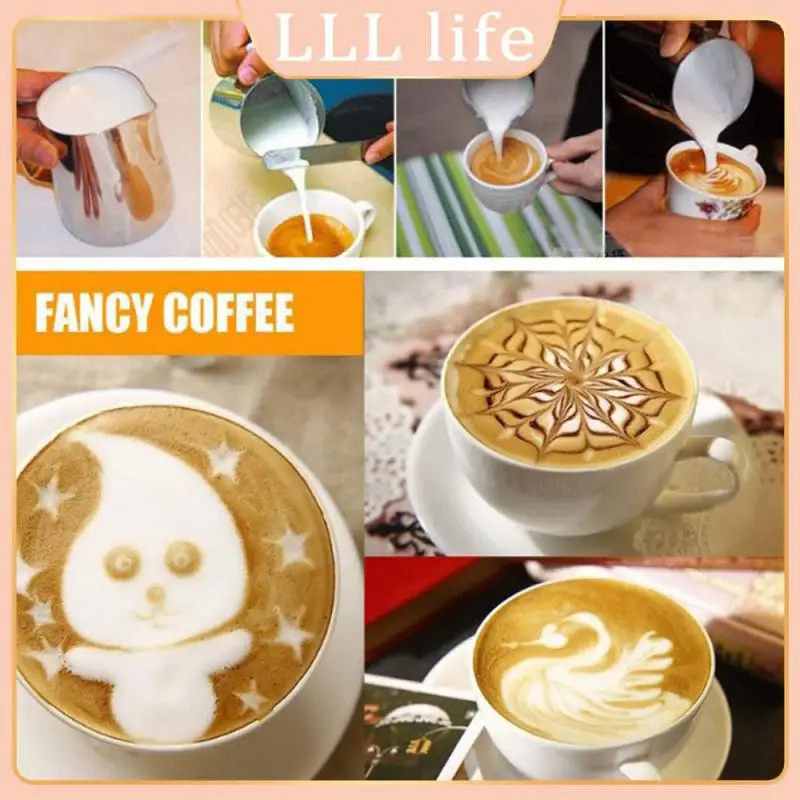 

Coffee Accessories Coffee Pull Flower Cup Stainless Steel Milk Pot Espresso Steaming Frother Latte Cup Durable Barista Craft