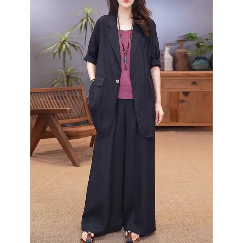 Женский Повседневный блейзер из хлопка и льна SuperAen весенне-летние свободные