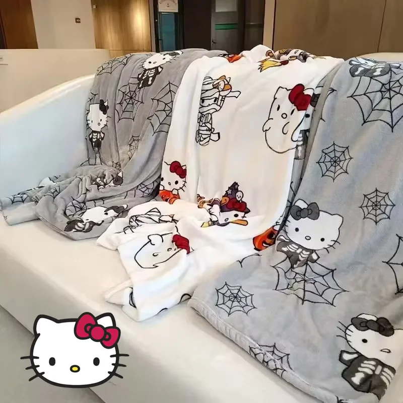 Хэллоуин одеяла Hello Kitty Sanrio декор для детской зимней подстилки одеяло фланелевые