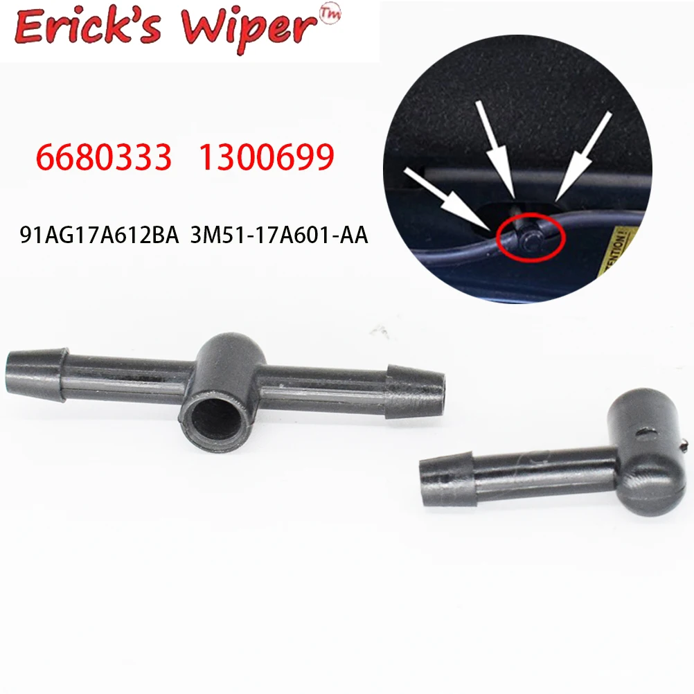 

Erick's Wiper, 2 шт., насадка для омывателя переднего стекла, набор форсунок L и Т-образных деталей для Ford Focus MK2 MK3, автомобильные аксессуары