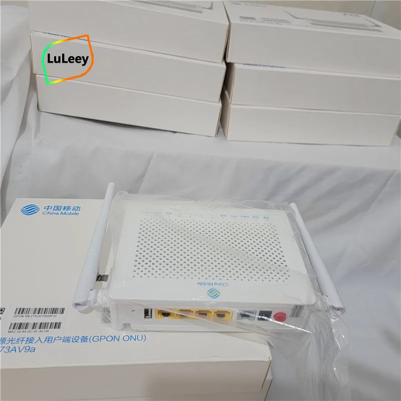 

8pcs 4GE 2.4G 5G WIFI FTTH F673AV9a GPON ONT English Firmware Terminal F673AV9 Dual band ONU Gpon Fiber modem