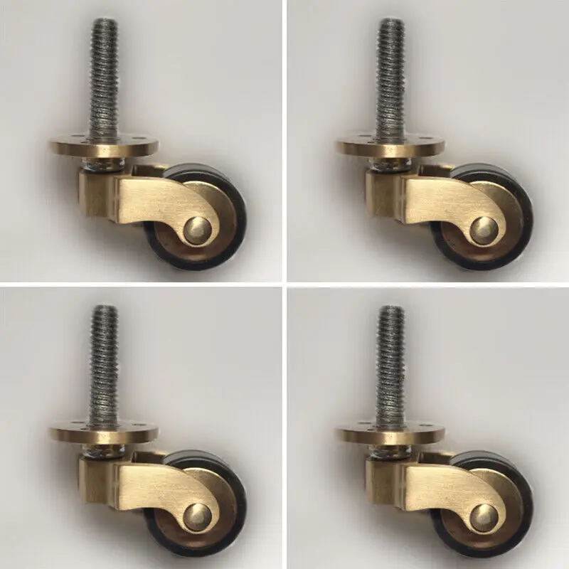 

Brand New 4PCS Brass Universal Furniture Casters Table Chair Sofa Rubber Mute Wheels Rollers Runners