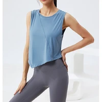women yoga workout top gym athletic fitness t shirt sport sleeveless vest breathable quick dry running tank training shirts