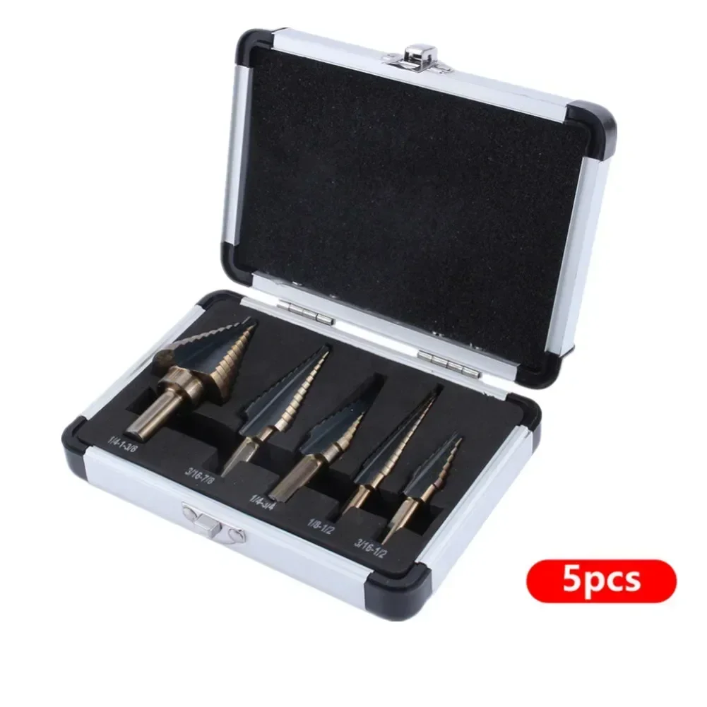 

Ступенчатые сверла с титановым покрытием 5 шт.