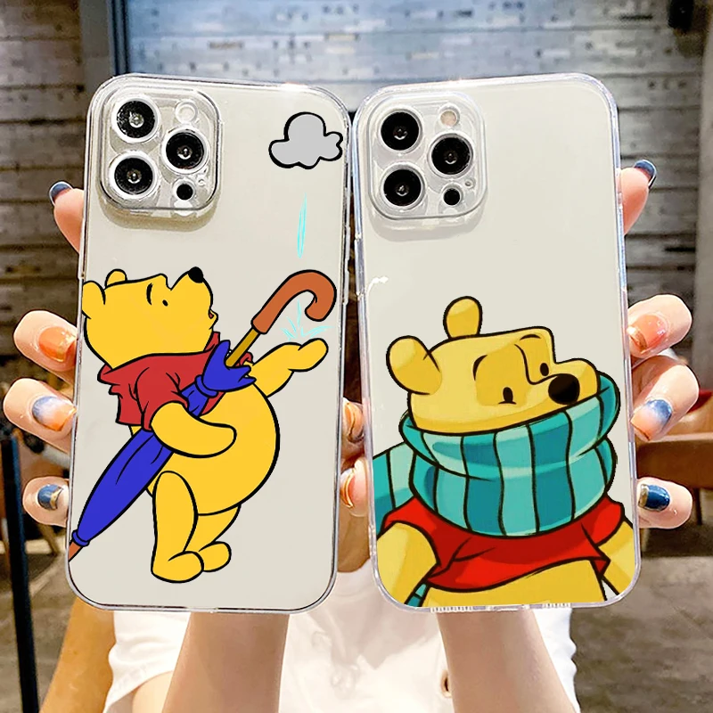 

Phone Case For Apple iPhone 14 13 12 11 SE XS XR X 7 8 6 5 mini Plus Pro MAX 2020 Winnie the Pooh Disney Transparent Cover