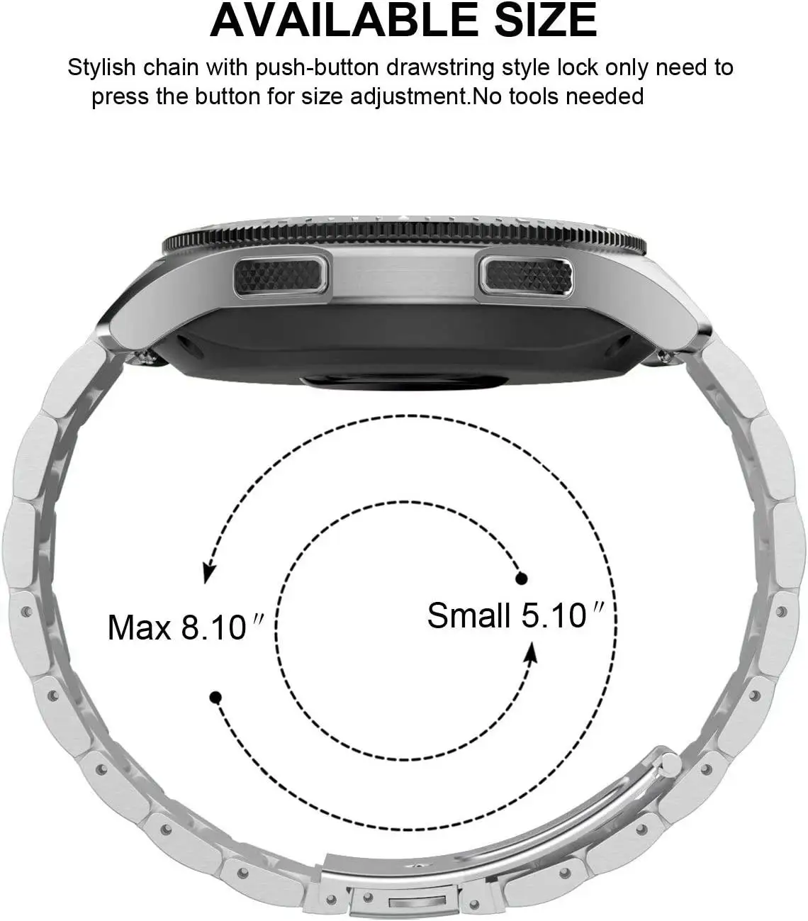 Luxury Metal No Gaps Strap Bracelet For Samsung Galaxy Watch S4 46mm Stainless Steel Wristband For Gear S3 Frontier/Classic Band enlarge