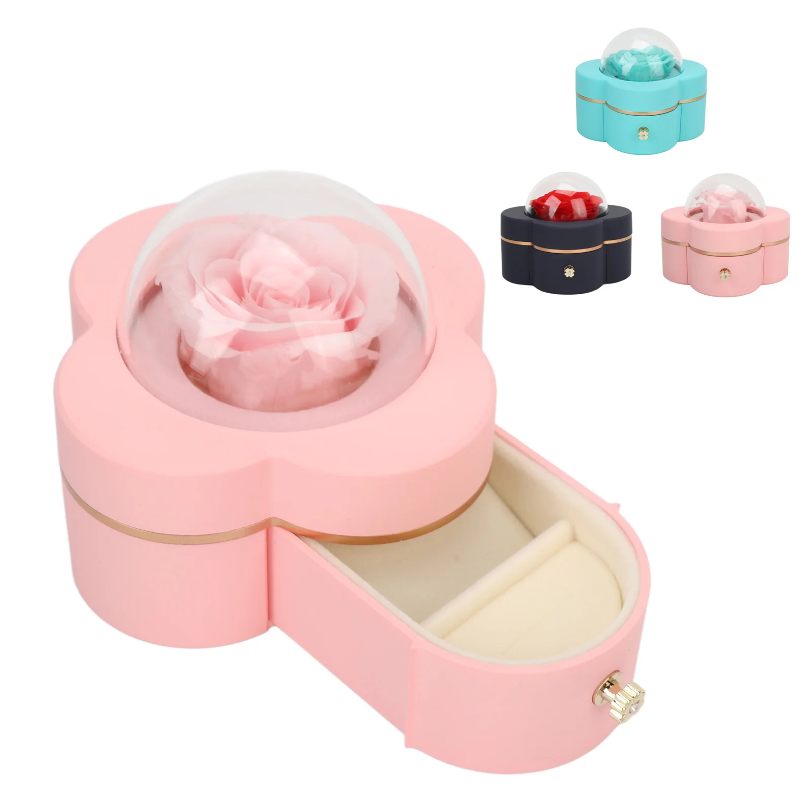 

Jewelry Box Delicate Drawer Necklace Ring Box Multifunctional Unique Shaped Elegant Storable Flocking Lining for Bracelets