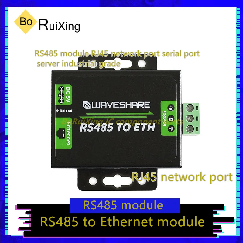 1PCS/LOT RS485 To Ethernet Module RJ45 Network Port Serial Port Server Industrial Grade Bidirectional Transparent Transmission