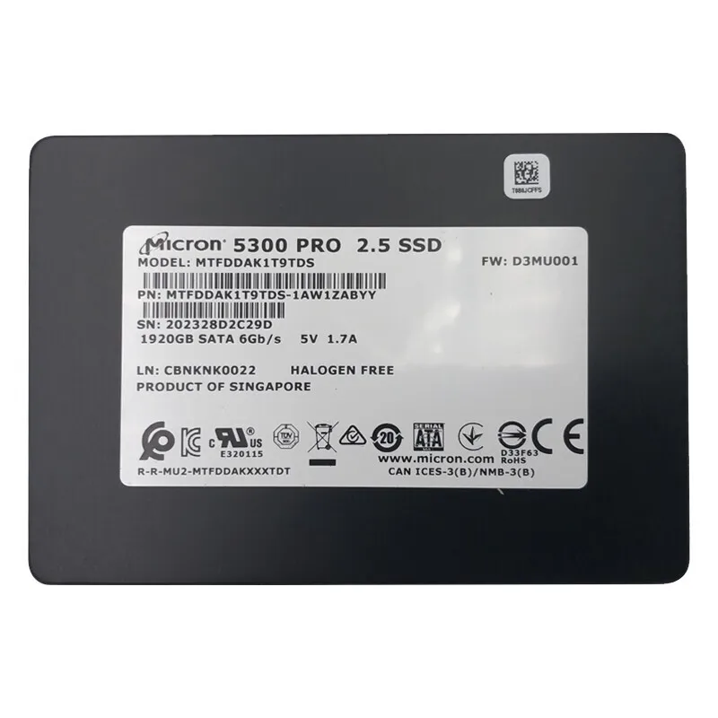 

NEW Micron 5300 PRO 480G SSD SATA 2.5" 540MB/s MTFDDAK480TDS-1AW1ZABYY Enterprise Internal Solid State Drive NVMe Hard Disk