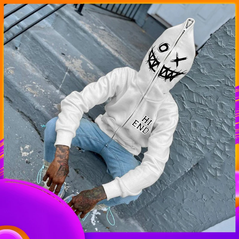 

Anime Dark Y2k Zip Up Hoodie Goth Sweatshirt Casual Sport Coat Pullover Grunge Gothic Long Sleeve Oversized Hoodie Jacket Gifts