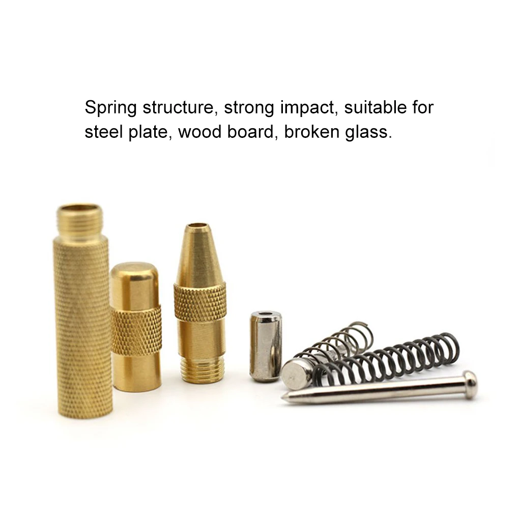 New 4PCS/Set Center Punches Locator Spring Loaded Emergency Survival Breakers Portable Woodworking Marking Dent Markers images - 6