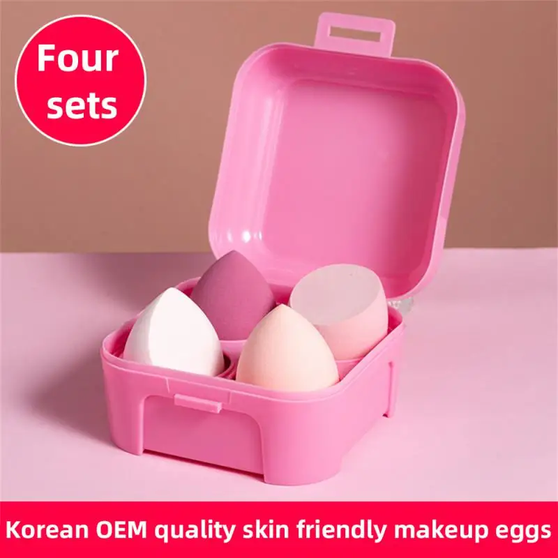 

4pcs Makeup Powder Puff Dry And Wet Combined Puff Beauty Cosmetic Puff Foundation Blush Powder Sponge Bevel Cut Make Up Tools