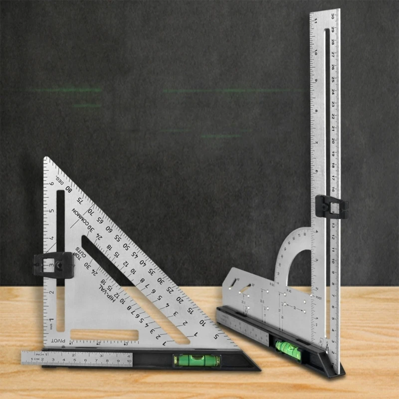 

7inch 12inchTriangle Ruler 90 Degree 45 Degree Ruler Woodworking Measurement Tool Carpenter Square Tool Angle Protractor 40JA