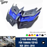 motorcycle accessories fixed wind wing fairing aerodynamic winglet front cover for yamaha r3 r25 2014 2015 2017 2018