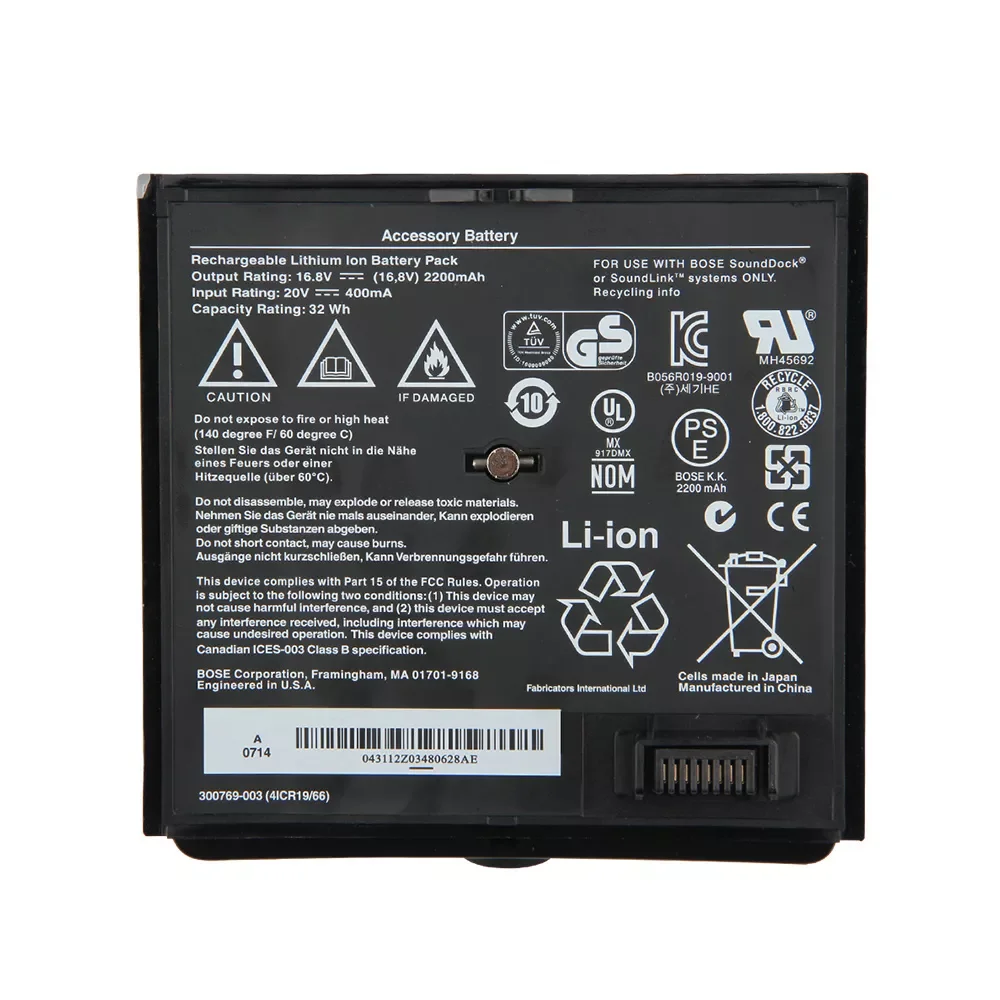 

Новая Оригинальная сменная батарея 2023 для BOSE SoundDock SounDock SoundLink Air 300769-001 300768-003 300770-001, перезаряжаемая 220