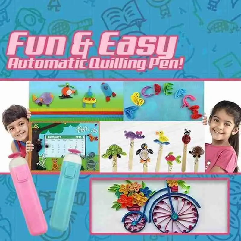 

3D Automatic Quilling Pen Paper DIY Handmade Roll Paper Electric Pen Tool Paper Needle Slotted Craft Intricate Quilling Too V1J1