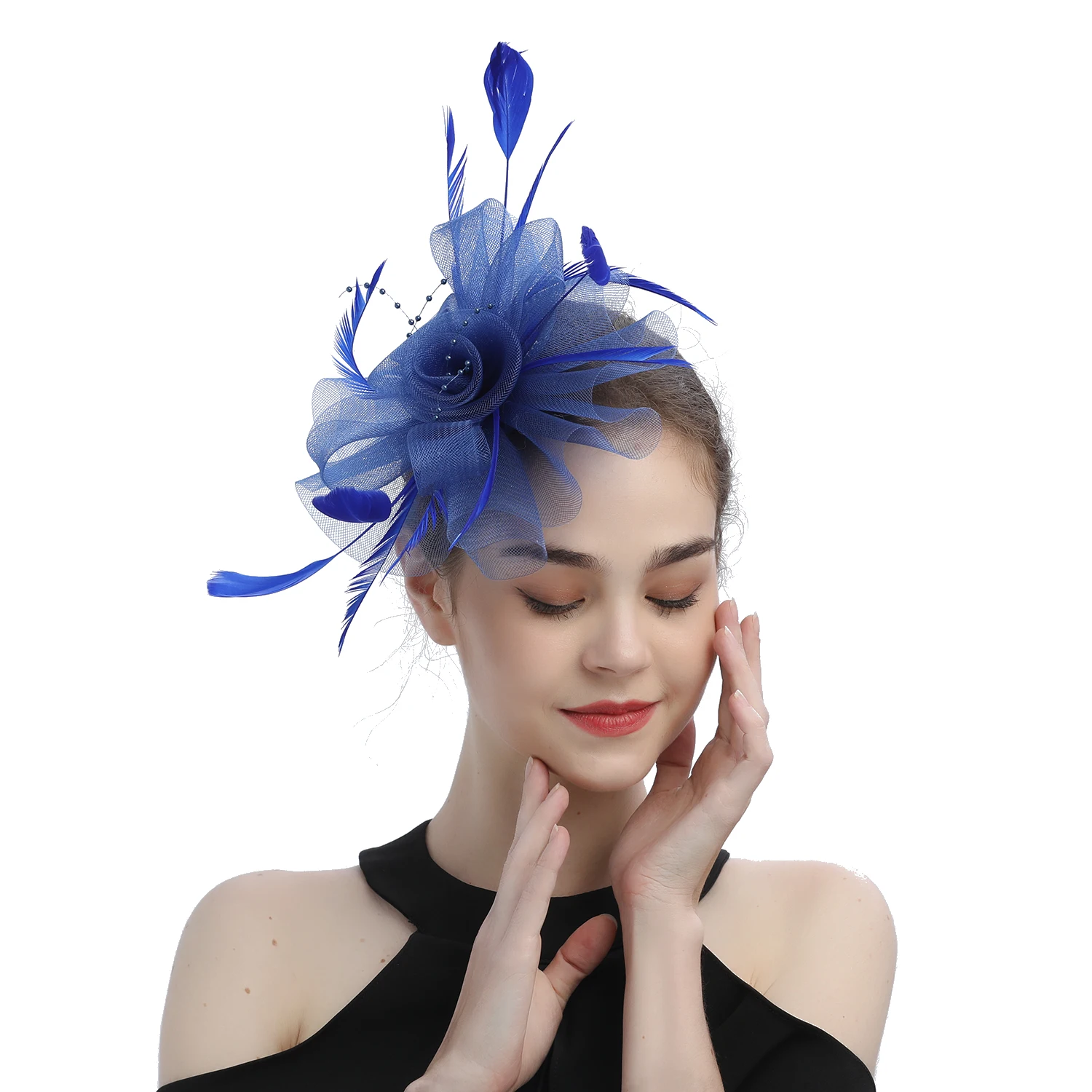 

Fascinators Mesh Feather Hair Accessories Tea Party Bridal Headdress Hairpin Headband