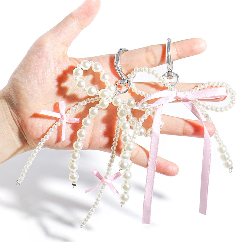 Корейский Стиль Милый Бант С Жемчугом Женская Сумка Кулон Y2K Аксессуар Для Камеры