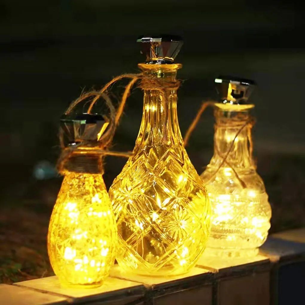 

10 Pieces Wine Bottle String Light Solar Holiday Cork Lamp Decoration