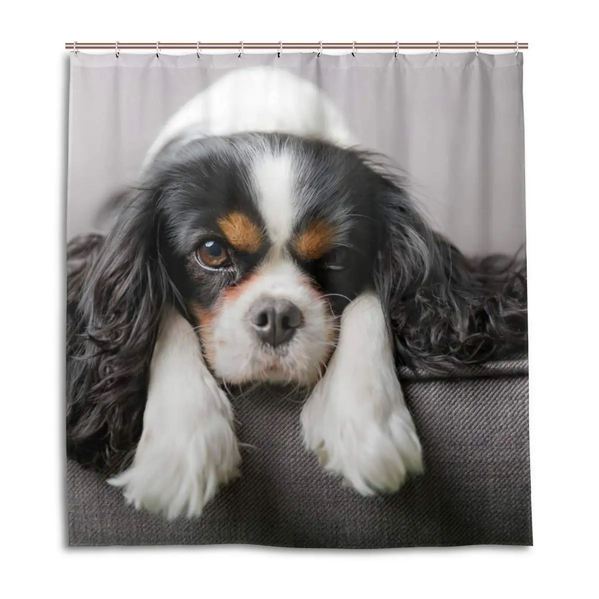 

Shower Curtain Funny Cavalier King Charles Spaniel Dog Bath Curtain Waterproof Polyester Fabric Bathroom Shower Curtain Bathroom