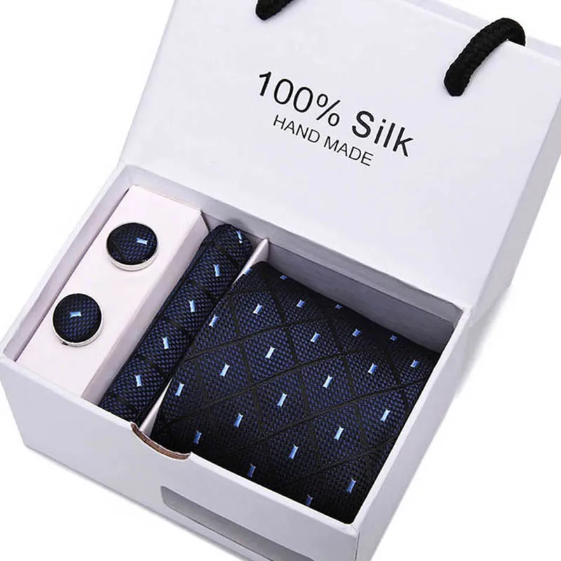 Men's classic Tie set Gift box New jacquard tie Business Formal Father's Day solid accessories