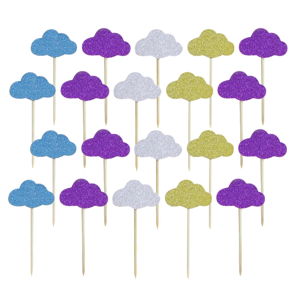

20 PCS Para Cuartos Cloud Cupcake Picks Decorate Picks Cloud Cake Decor Cupcake Picks