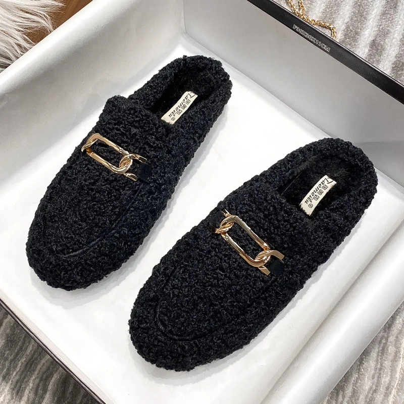 Большие размеры 33–42 43 Женские зимние слипоны для девочек Кашемировые туфли на