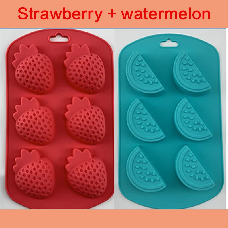 Baking Tools Silicone Abrasives Watermelon strawberry Jelly Pudding Chocolate Mold Fruit Shape Cake Mold Complementary Food