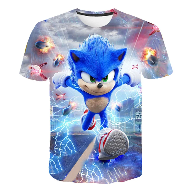 

Детская одежда с 3D-принтом Sonic, летние футболки для мальчиков и девочек, детские суперзвуковые наряды, новая модная одежда для мальчиков, дет...