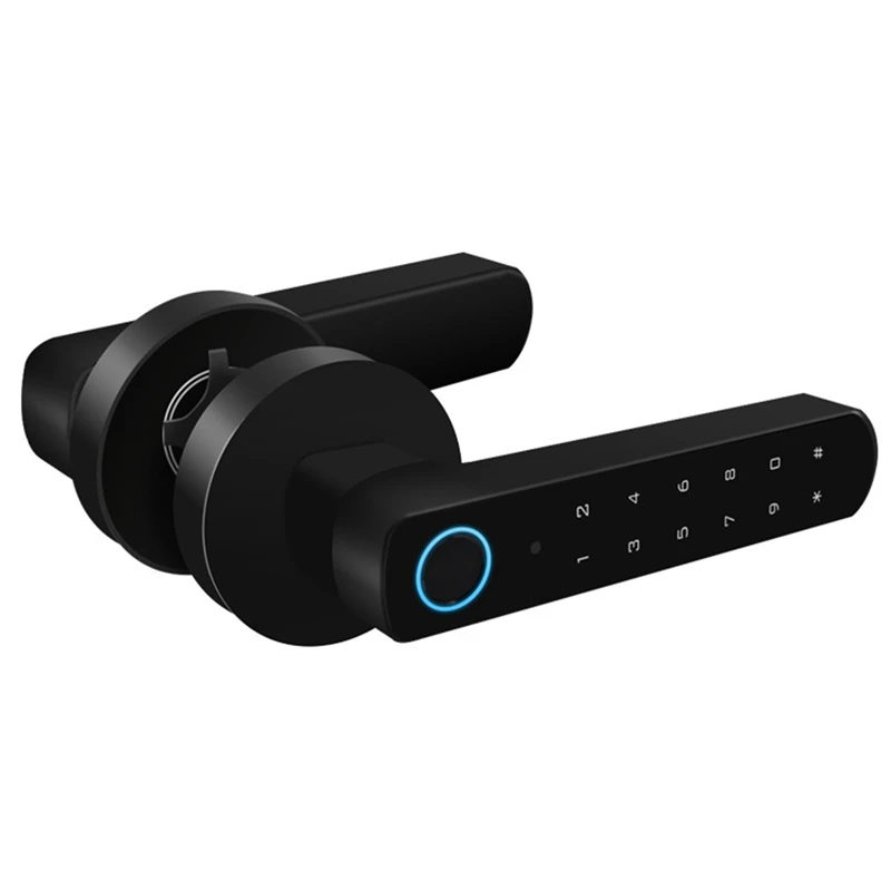 

Smart Fingerprint Door Lock,Door Lever with Fingerprint Code and Key,Keypad Lock Easy to Install for Office,Bedroom