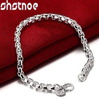 925 sterling silver round box chain bracelet for women jewelry fashion wedding engagement party gift charm