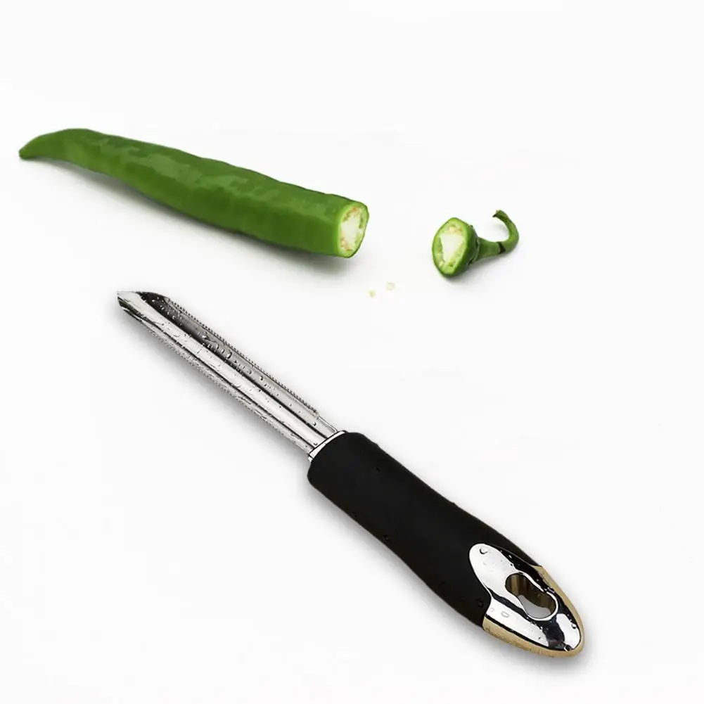 

Chili Pepper Corer Steel Zucchini Courgette Serrated Edge Corers Jalapeno Corer Knife Kitchen Cooking Tool