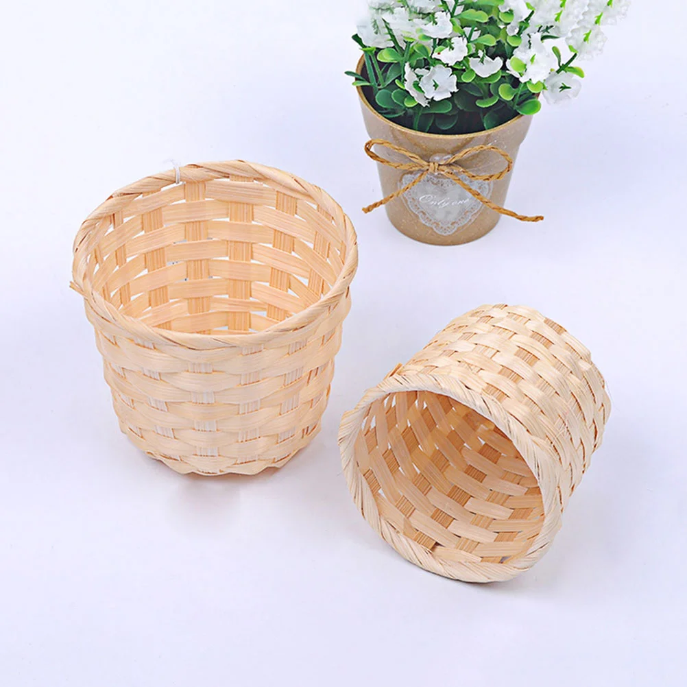 

3pcs Bamboo Baskets Decorative Woven Baskets Storage Baskets Sundries Container