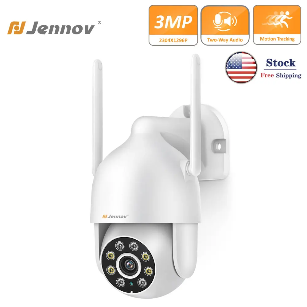 

Jennov 3MP HD PTZ WIFI IP камера Аудио CCTV наблюдение наружное ИК Ночное Видение полный цвет 360 ° беспроводная водонепроницаемая безопасность