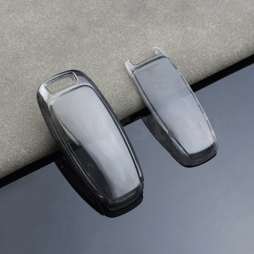 

Для Audi A6 A7 A8 E-tron Q5 Q7 Q8 C8 D5 Прозрачный чехол из ТПУ для автомобильного дистанционного ключа, держатель без ключа, брелок, аксессуары