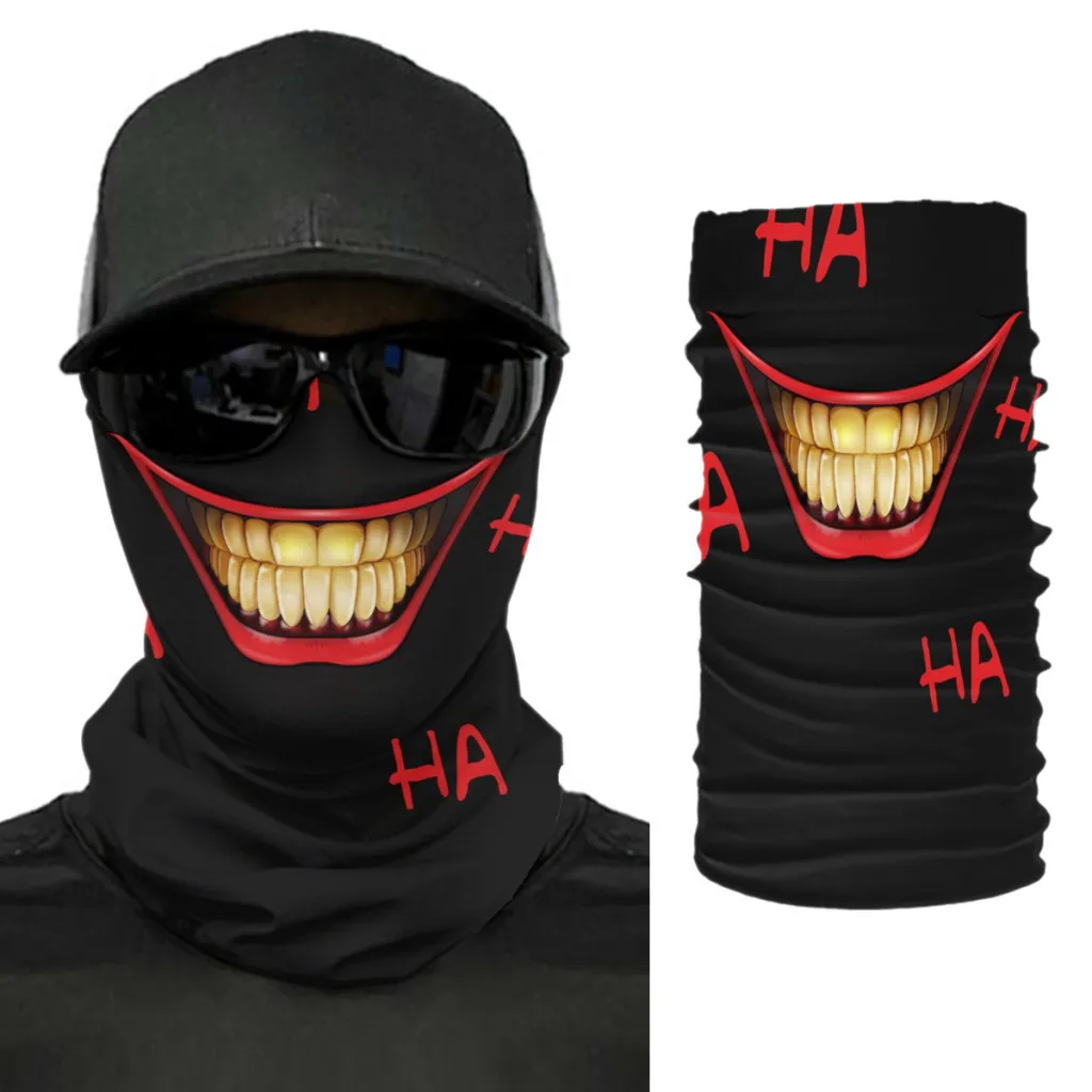 

Devil Mouth Multifunction Unisex Seamless Turban Scarf Men Outdoor Sport Women Head Wrap Cover Sunshade Headwear Scarves