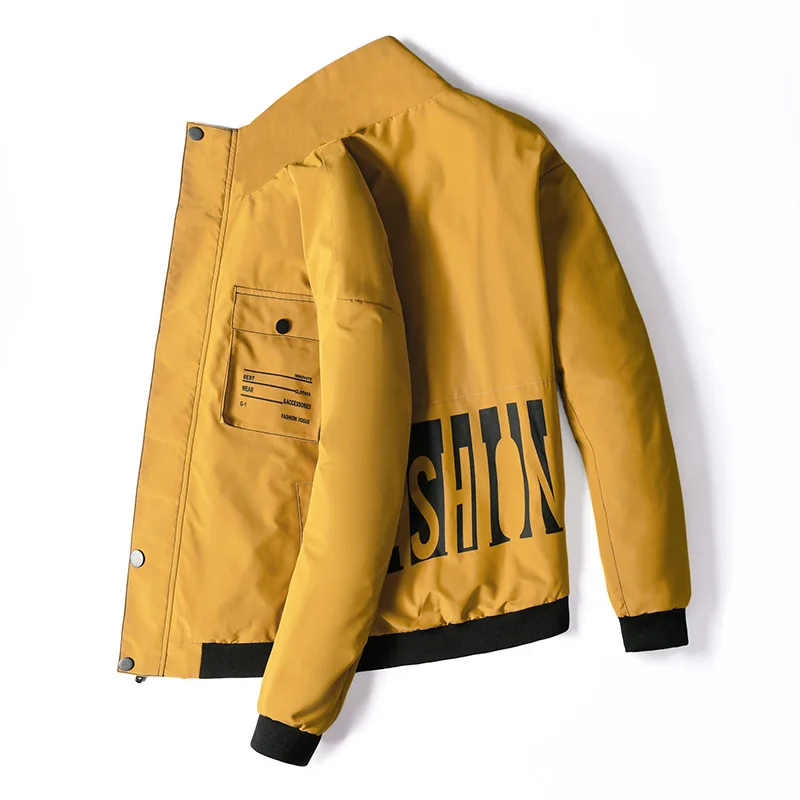 

2022 Spring and Autumn Men's Jacket Big Size Stand Collar Trend Loose Clothes Casual Slim Fit Handsome Trendy Fat Jac