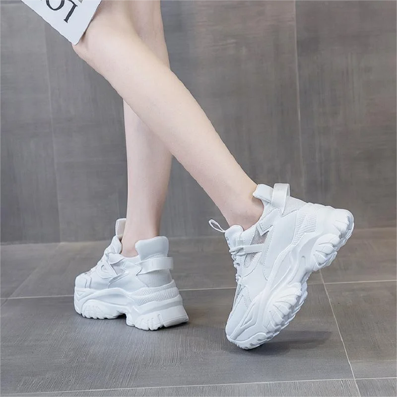 Sneakers Women Spring women's sneakers Height Increasing white black autumn Chunky Shoes Breathable Leisure Shoes