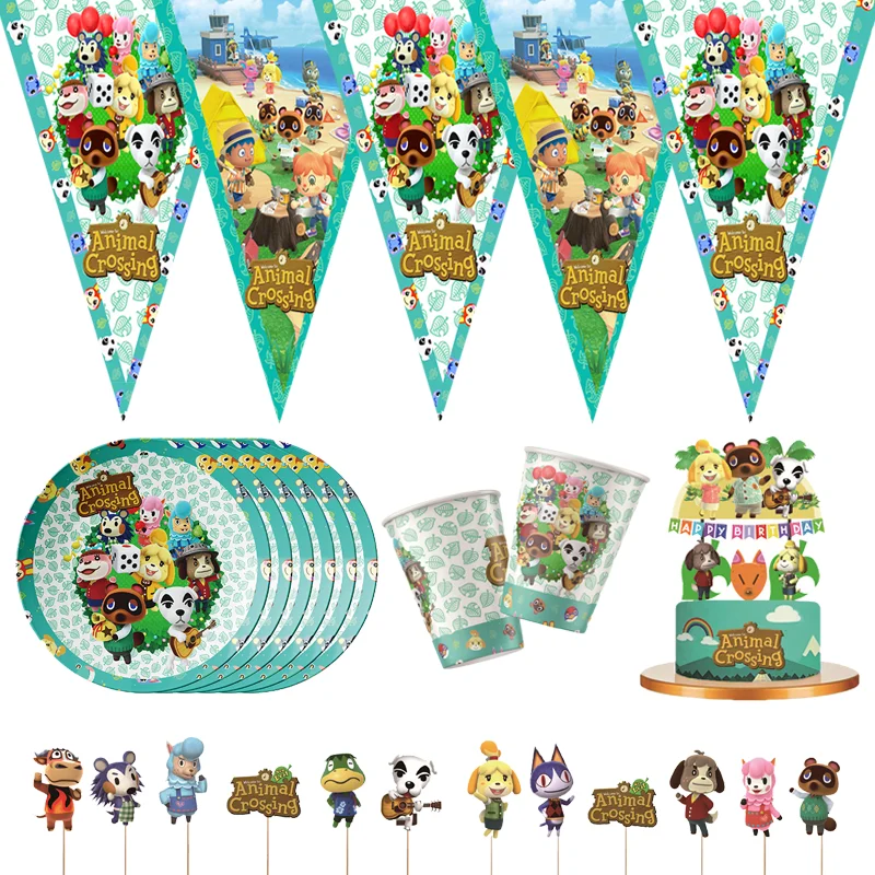 Disney Animal Crossing Theme Forniture Per Feste Di Compleanno Cup Plate Kids Boy Girl Birthday Party Decoration Set Di Stoviglie Usa E Getta