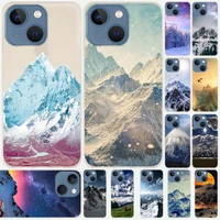 silicone soft coque shell case for iphone 13 12 11 pro x xs max xr 6 6s 7 8 plus mini se 2020 scenery snow mountain landscape