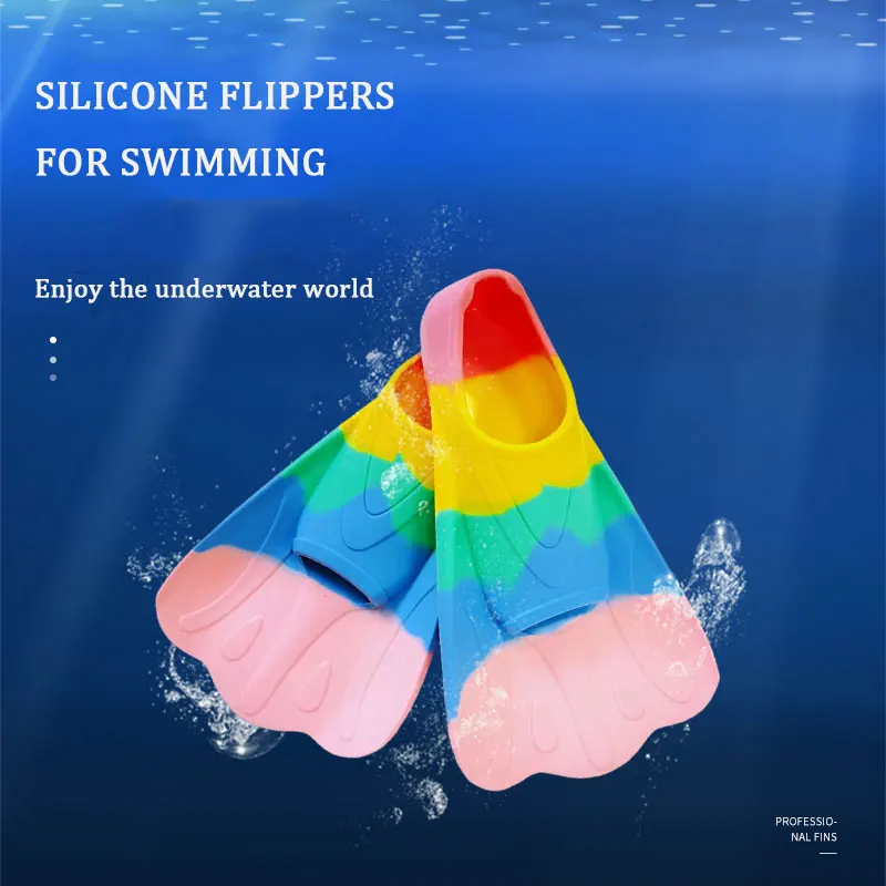 

Цветные силиконовые ласты для детей и взрослых, ласты для плавания и подводного плавания, короткие ласты для начинающих девочек и мальчиков