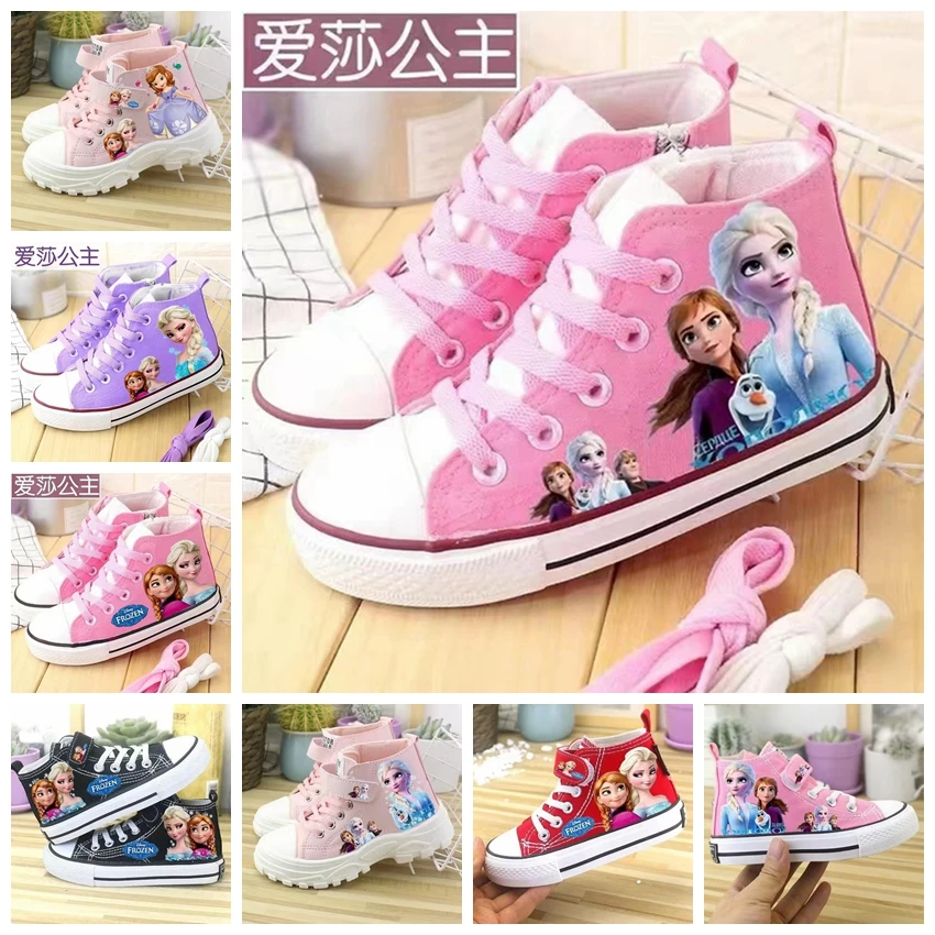 

Детские кроссовки для девочек, повседневная обувь для бега, с мультяшным принтом «Холодное сердце», Анна, Эльза, на весну и осень, 25-36