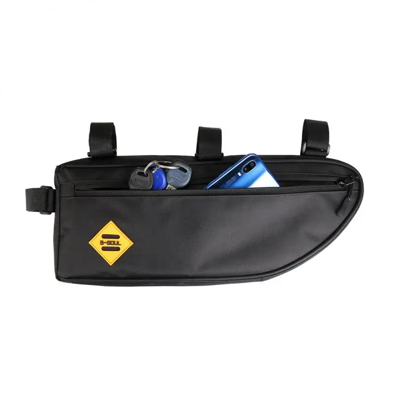 

Bicycle Triangle Bag Beam Bag Four-point Fixing Large Capacity Bike Bag Good Texture Reflective Logo Waterproof Durable Slider