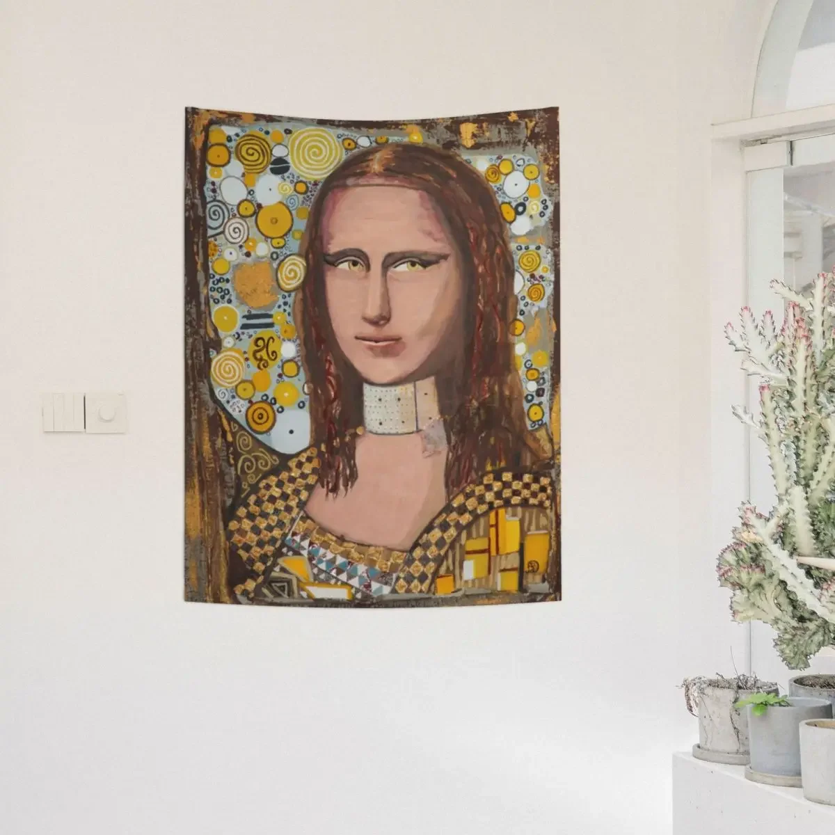 

Настенный Гобелен «Мона Лиза» Густава Климта, полиэстер в стиле хиппи, настенное одеяло в стиле бохо, комнатное домашнее украшение, ткань для стен