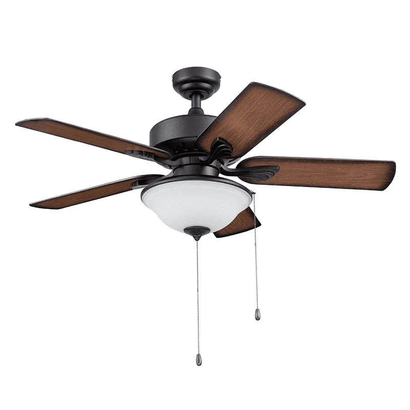 

42" Matte Black Indoor/Outdoor Ceiling with 5 Blades, Kit, Pull Chains & Reverse Airflow