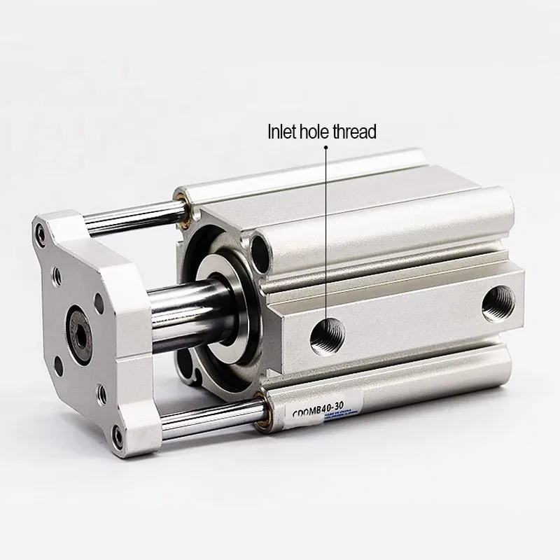 Цилиндр CQMB CDQMB с отверстием 12 16 20 25 32 40 50 63 80 100 ход 5-100 мм компактный направляющий