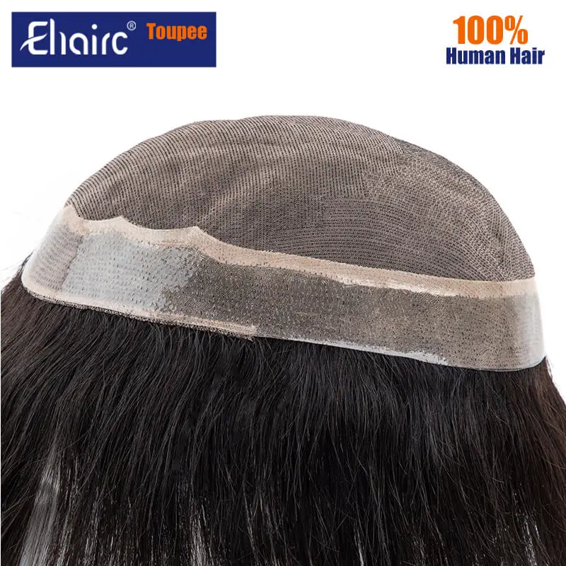 Мужские моно-и мягкие волосы Toupee из искусственной кожи протез дышащие мужские