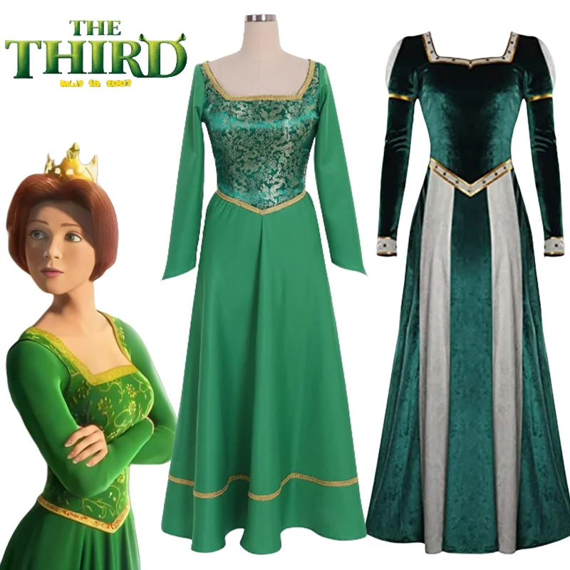 Аниме Шрек Купить костюмы принцессы для косплея зеленое платье с квадратным